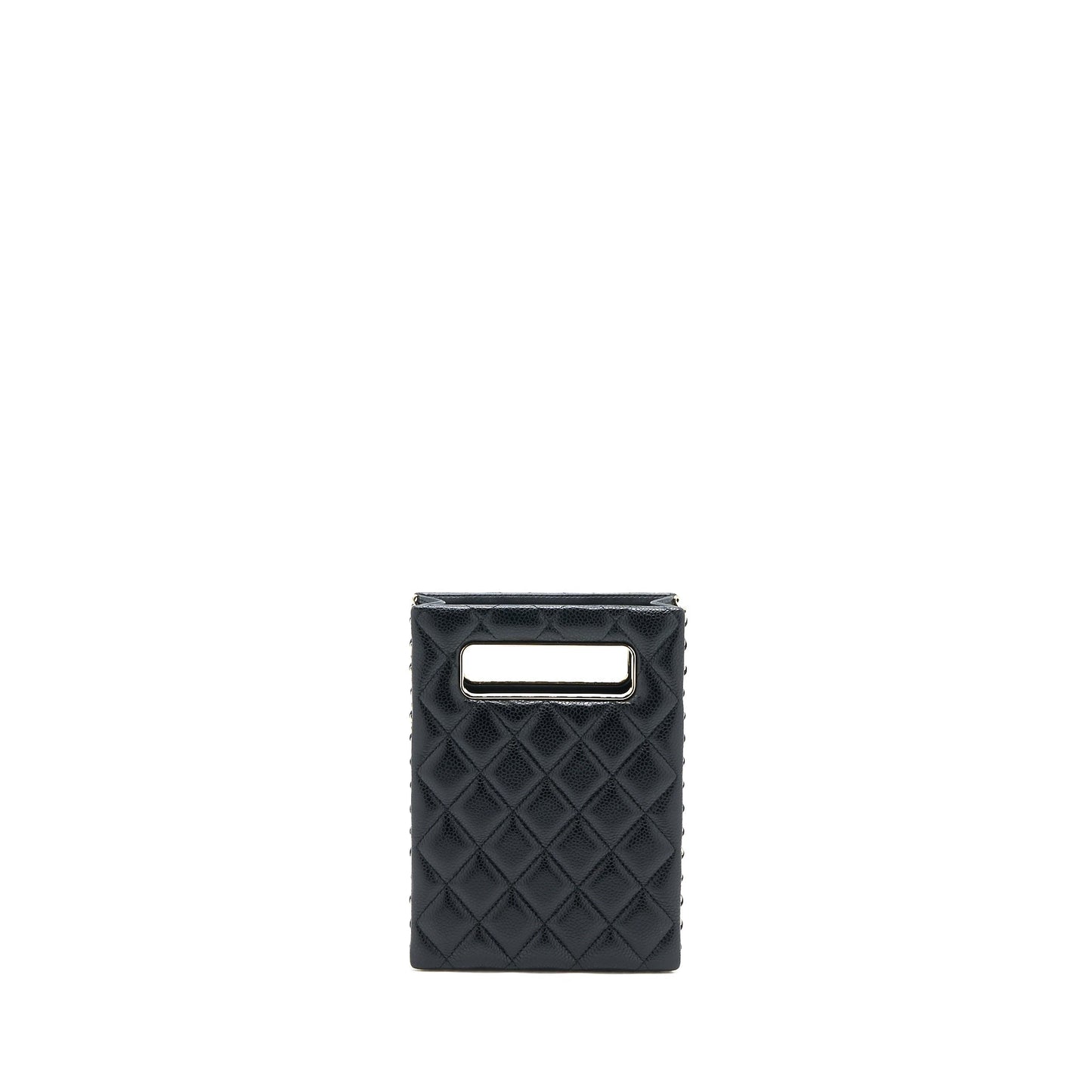 Chanel Vertical Evening Chain Bag Caviar Black LGHW (Microchip)