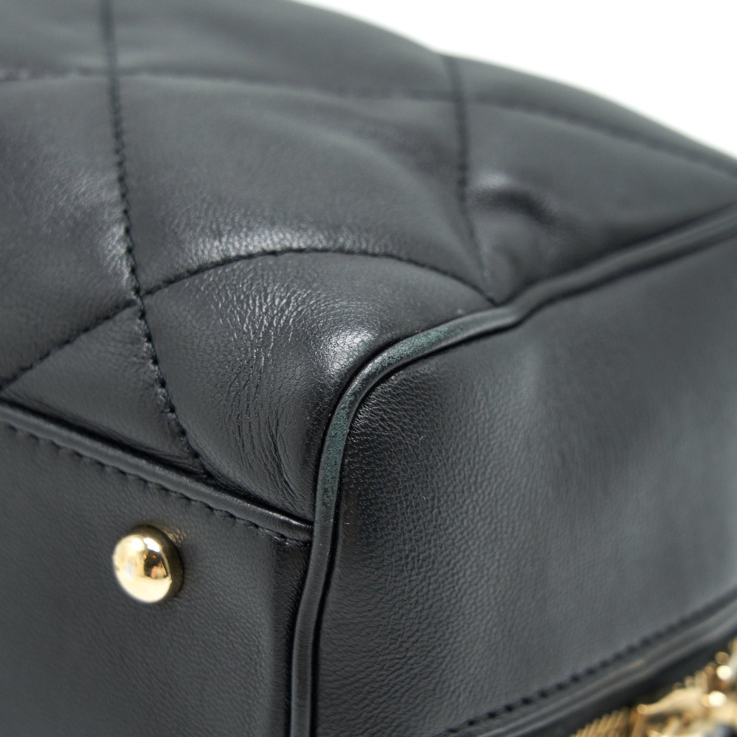 Chanel Black Lambskin Bowling Bag GHW