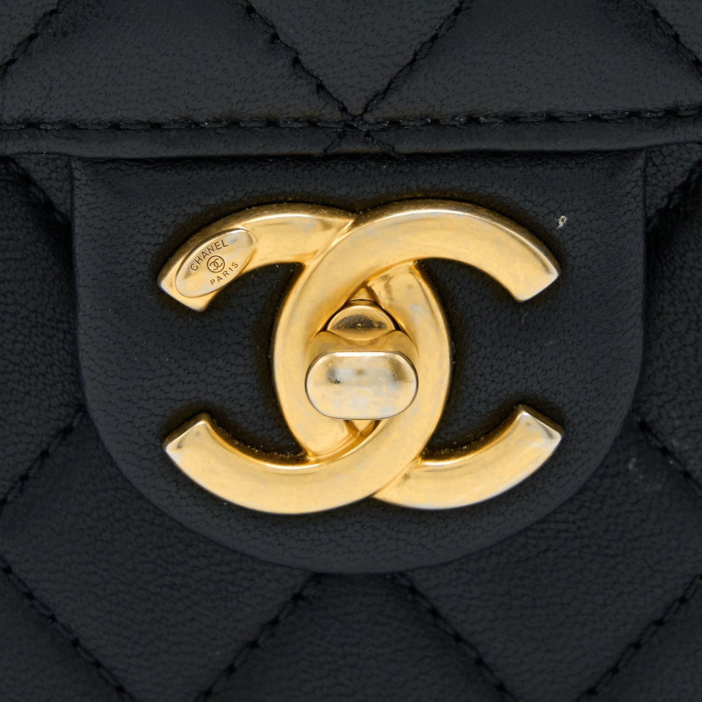 Chanel Vertical Pearl Flap Bag Goatskin Black GHW