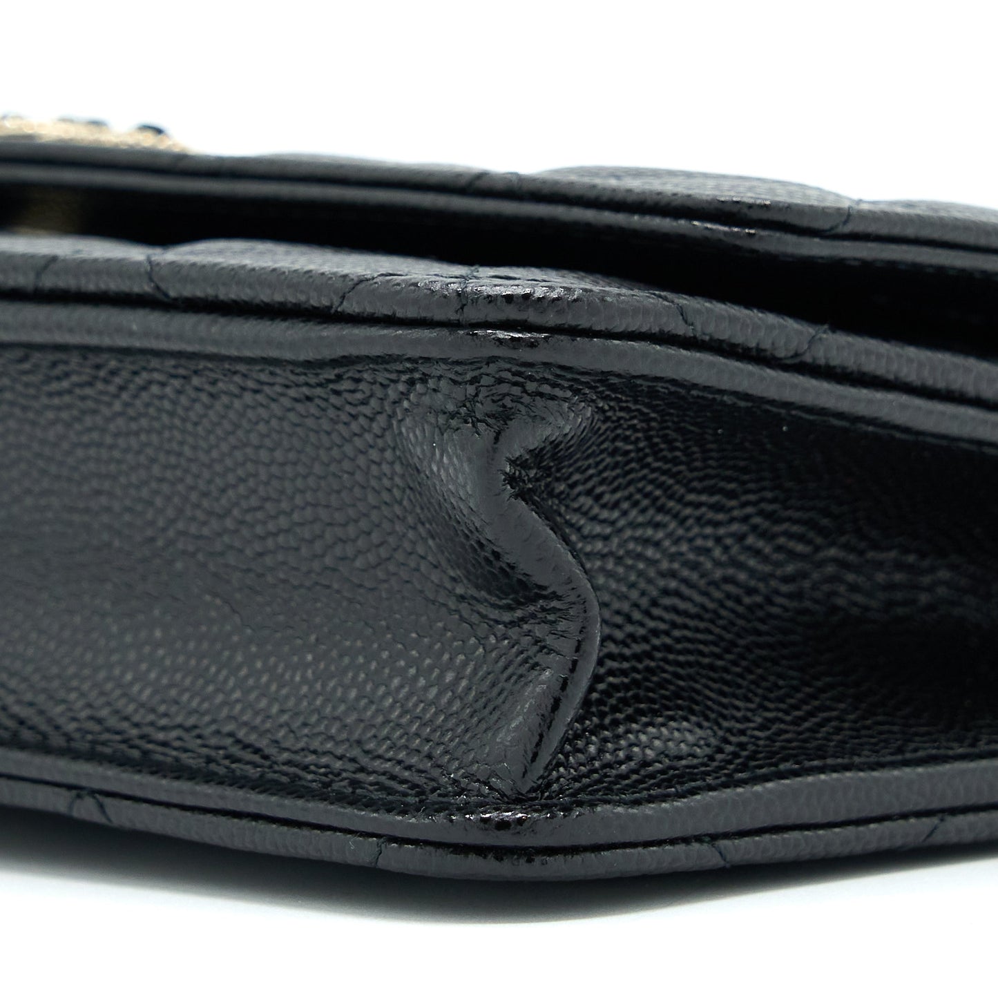 Chanel 22S Wallet On Chains With Detail CC Logo Caviar Black LGHW