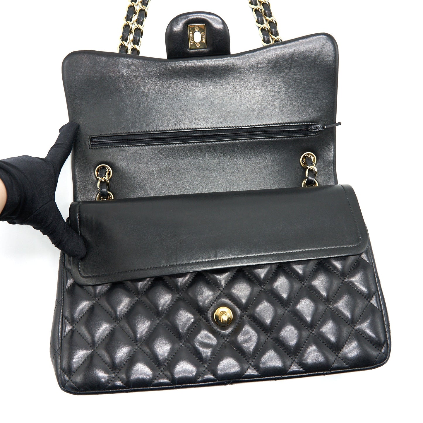 Chanel Classic Jumbo double flap Bag Lambskin Black GHW
