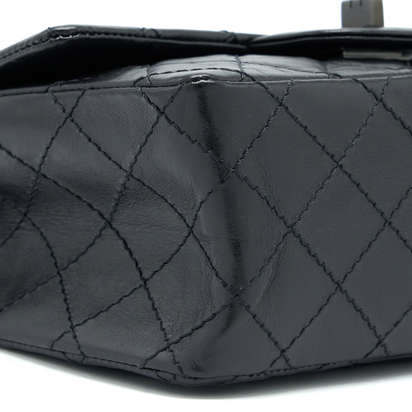 Chanel Mini 2.55 Reissue Aged Calfskin So Black With Black Hardware (Microchip)