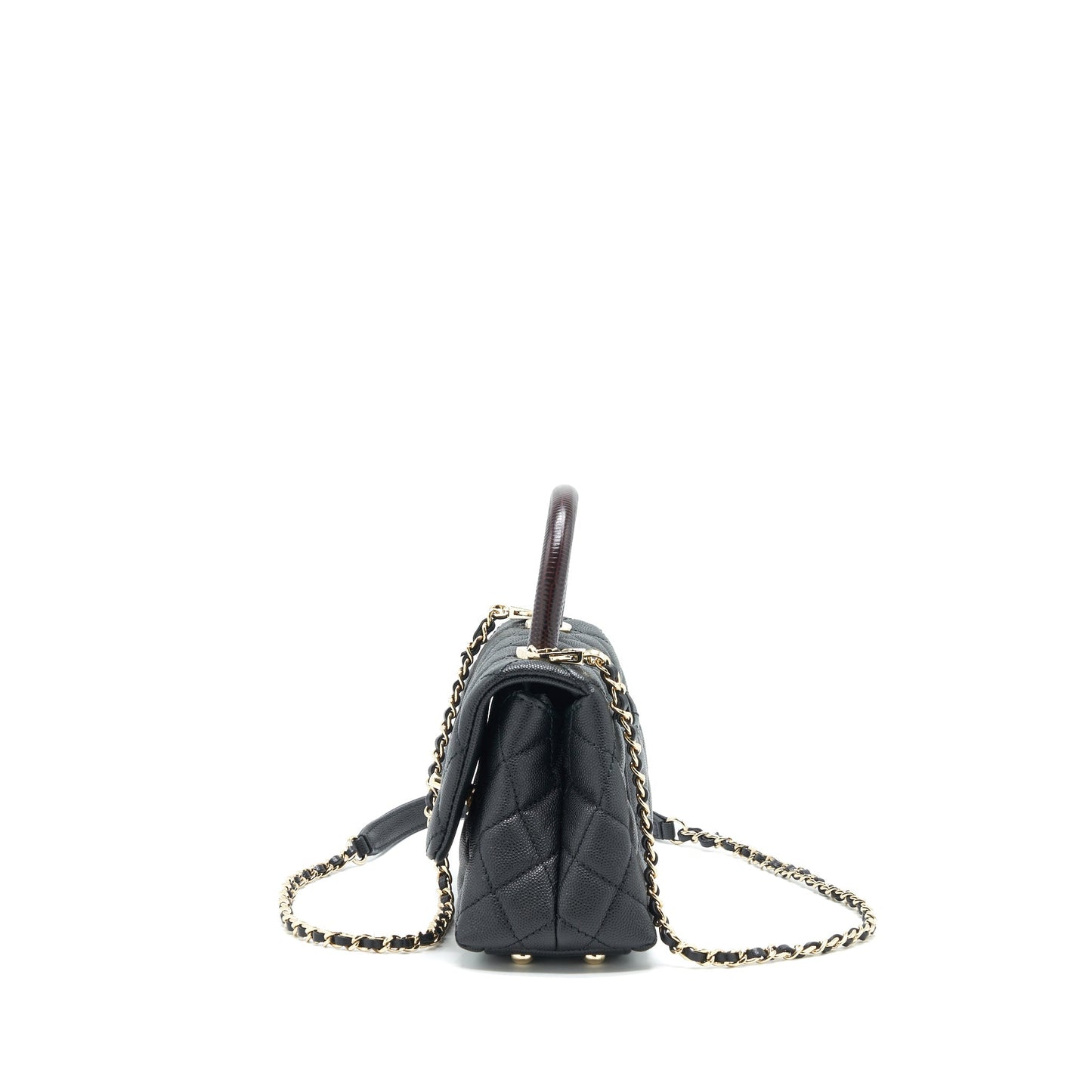 Chanel Coco Handle Extra Mini Black Embossed Handle LGHW