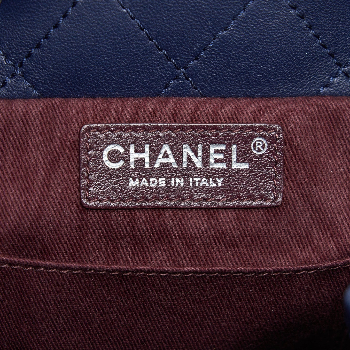 Chanel Quilted Backpack Navy Blue Ruthenium SHW