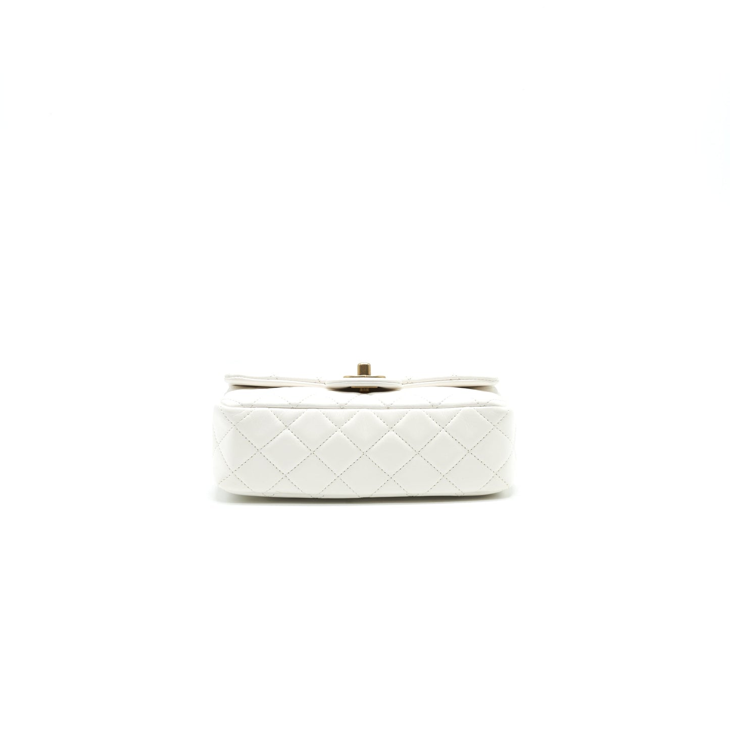 CHANEL PEARL CRUSH RECTANGULAR MINI FLAP BAG WHITE