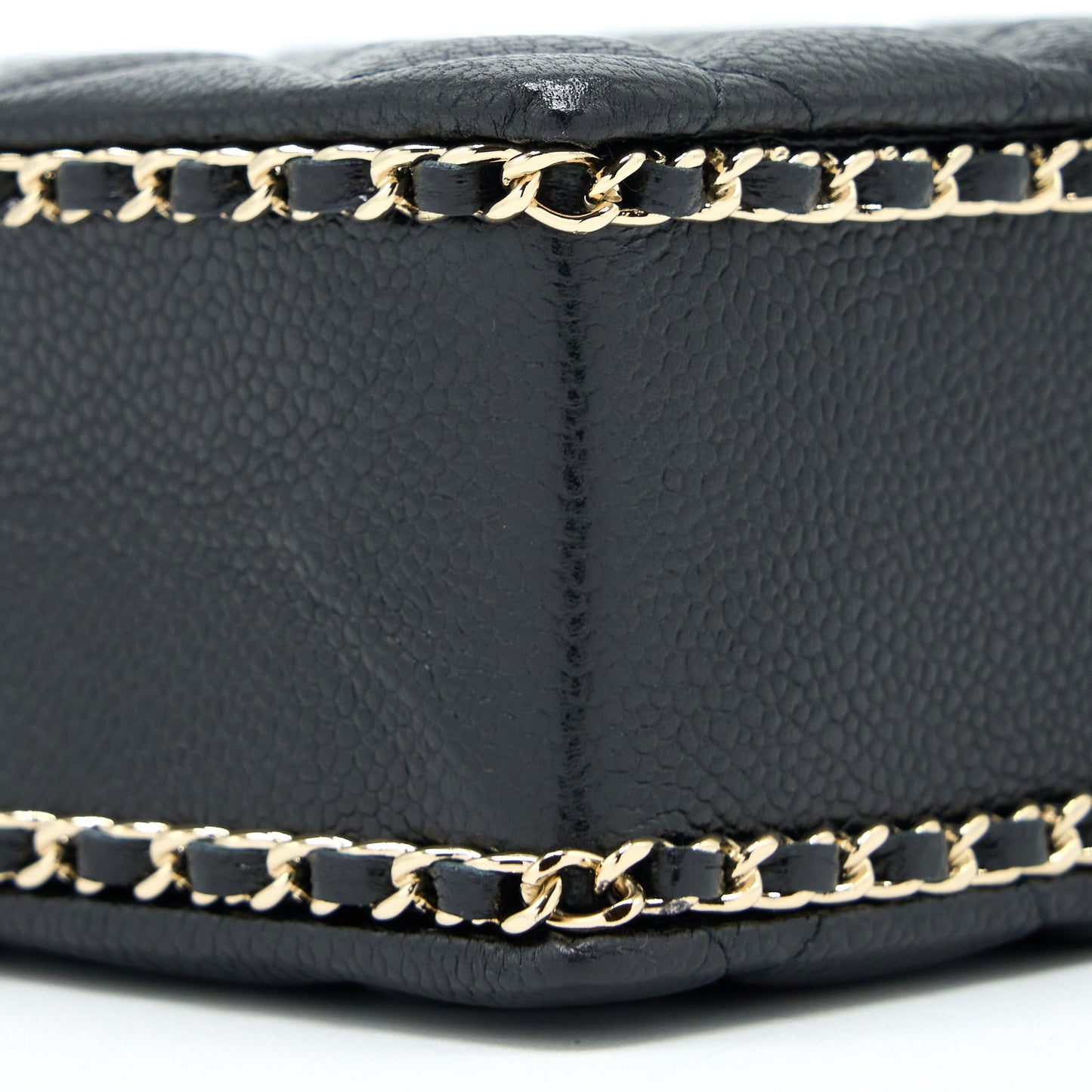 Chanel Vertical Evening Chain Bag Caviar Black LGHW (Microchip)