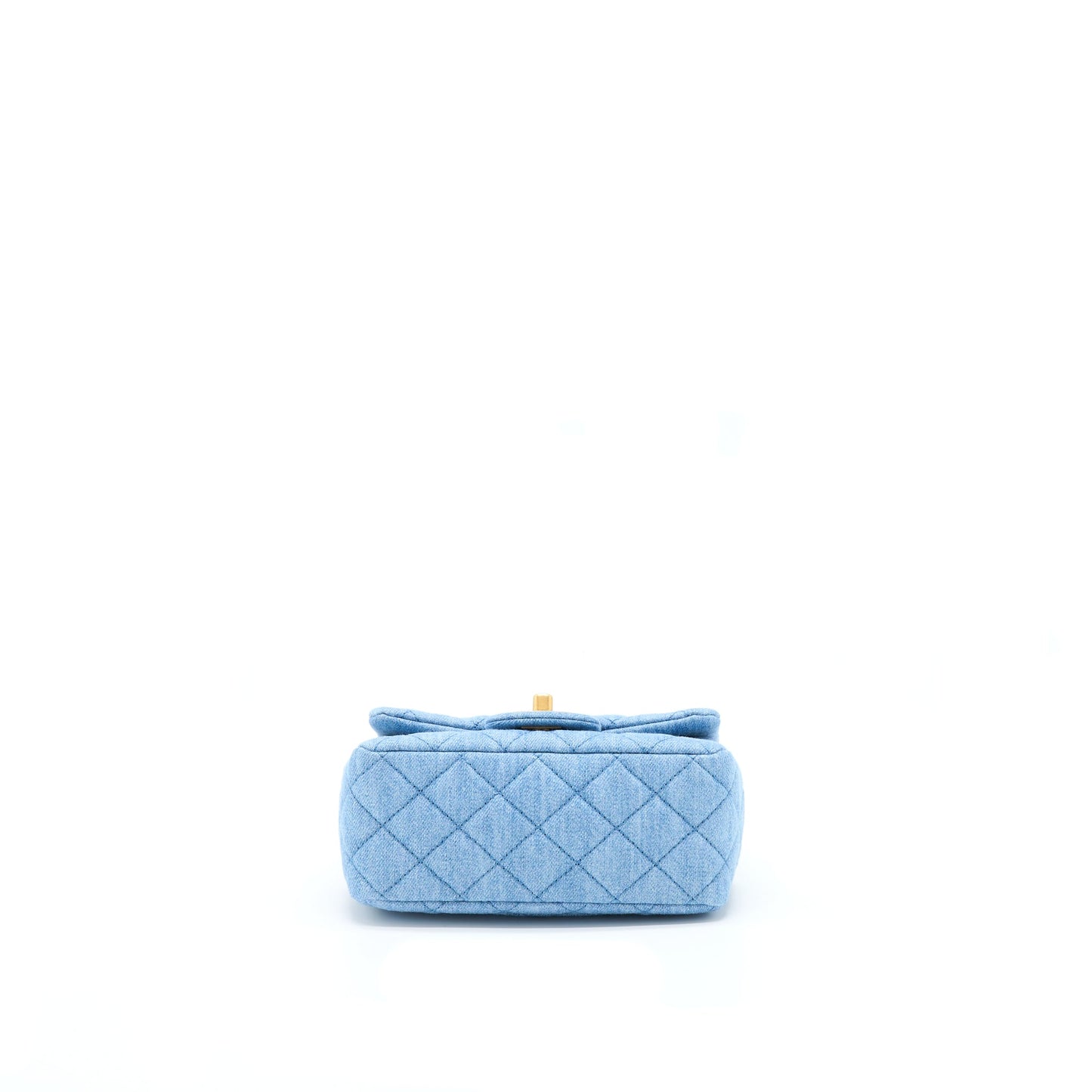 Chanel 22C Denim Pearl Crush Mini Square Flap Bag GHW(Microchip)