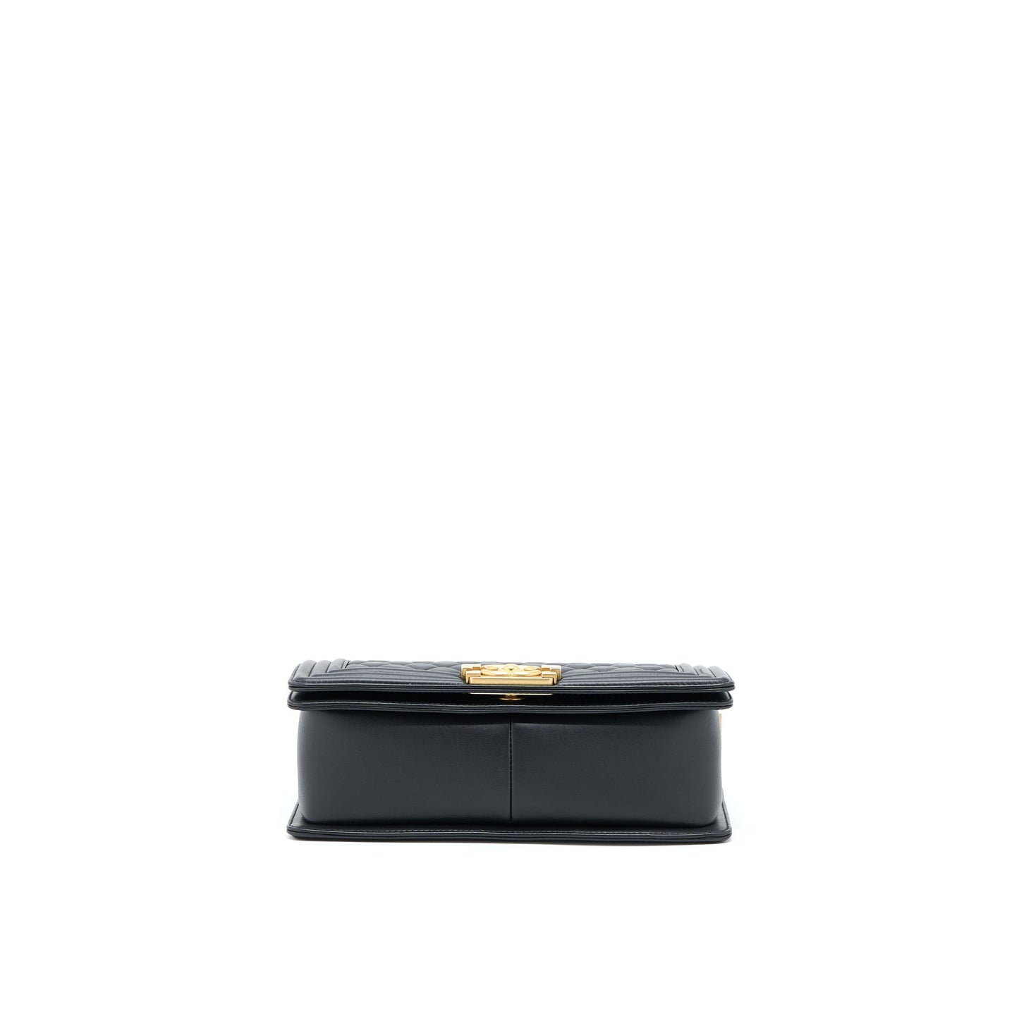 Chanel Medium Boy Bag Lambskin Black Brushed GHW (Microchip)
