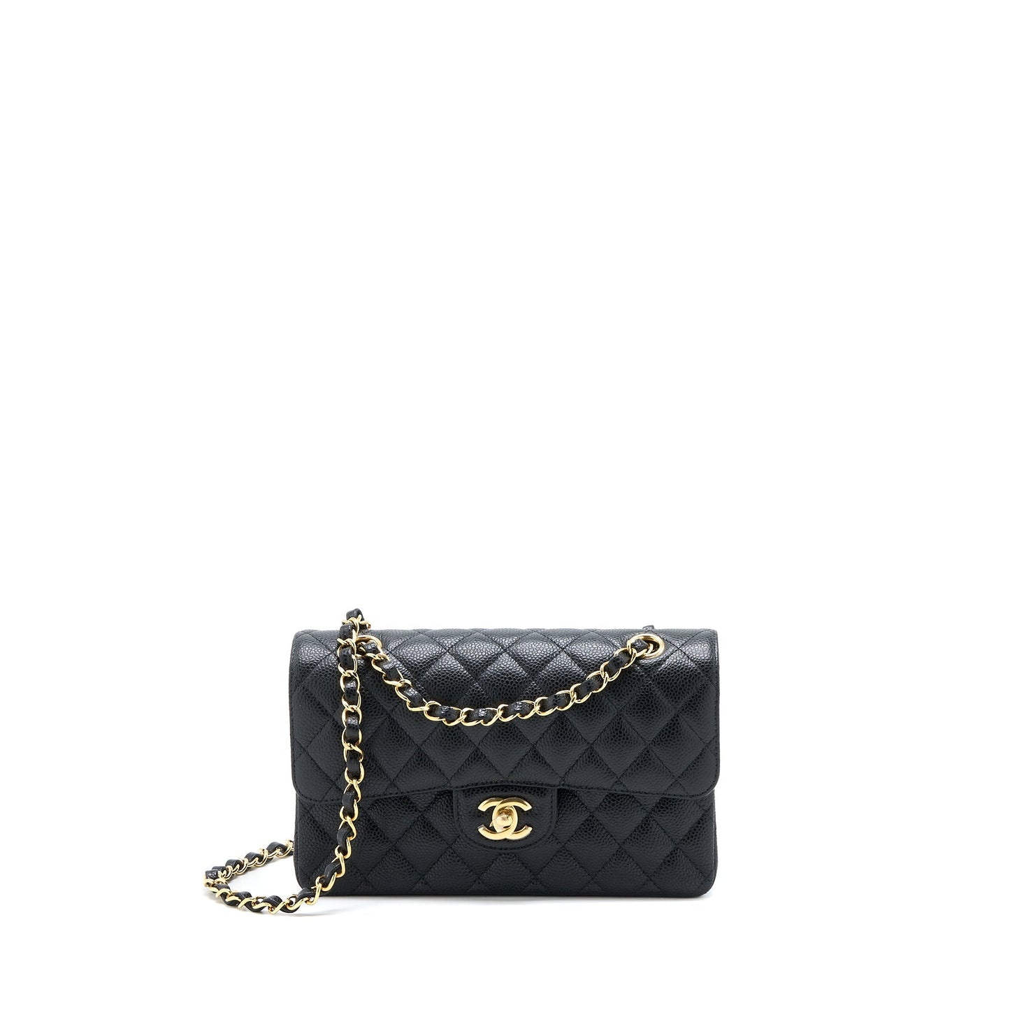Chanel Small Classic Double Flap Bag Caviar Black GHW (Microchip)