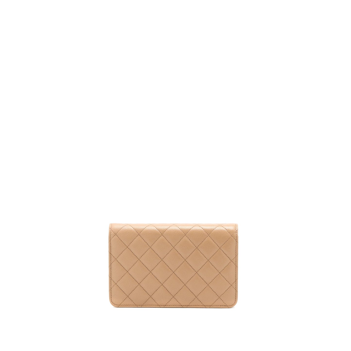 Chanel 22K Wallet On Chain Caviar Dark Beige LGHW (Microchip)