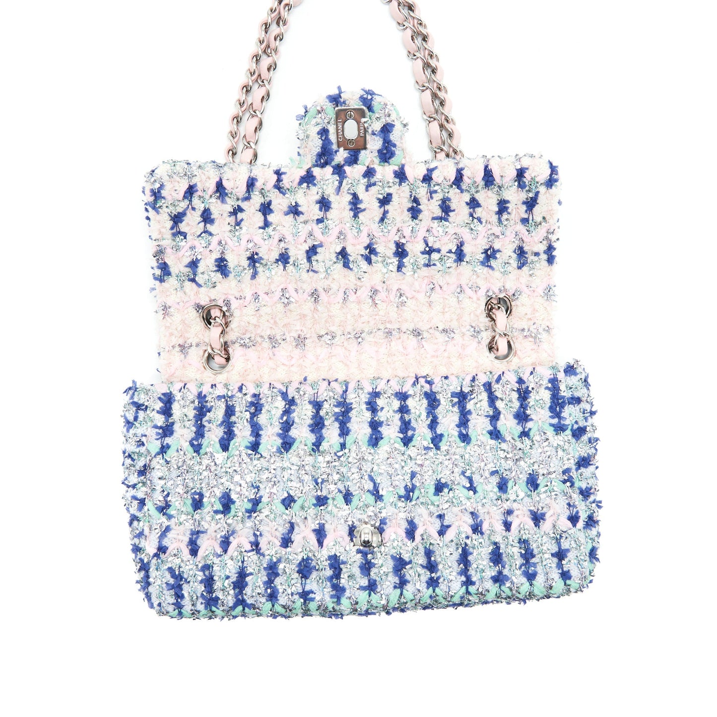Chanel tweed classic flap bag multi colour SHW