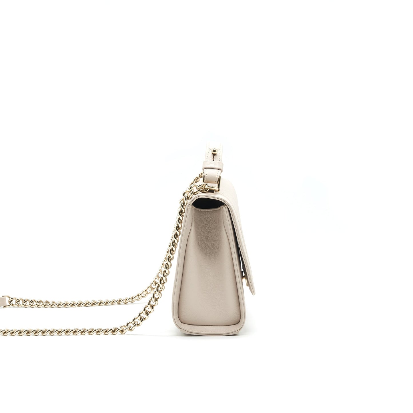 Chanel Calfskin Quilted Flap Bag Beigh LGHW