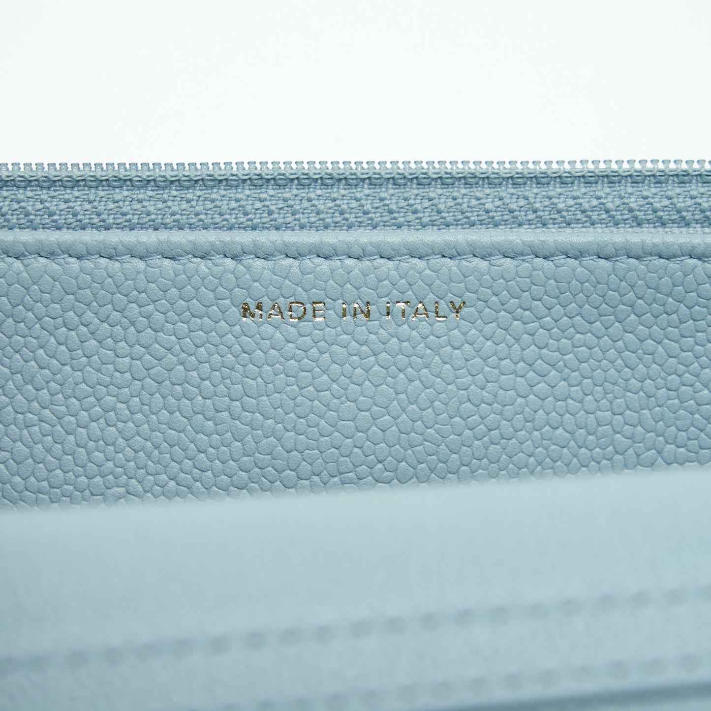 Chanel 22P Wallet On Chain With CC Logo Chain Caviar Light Blue LGHW