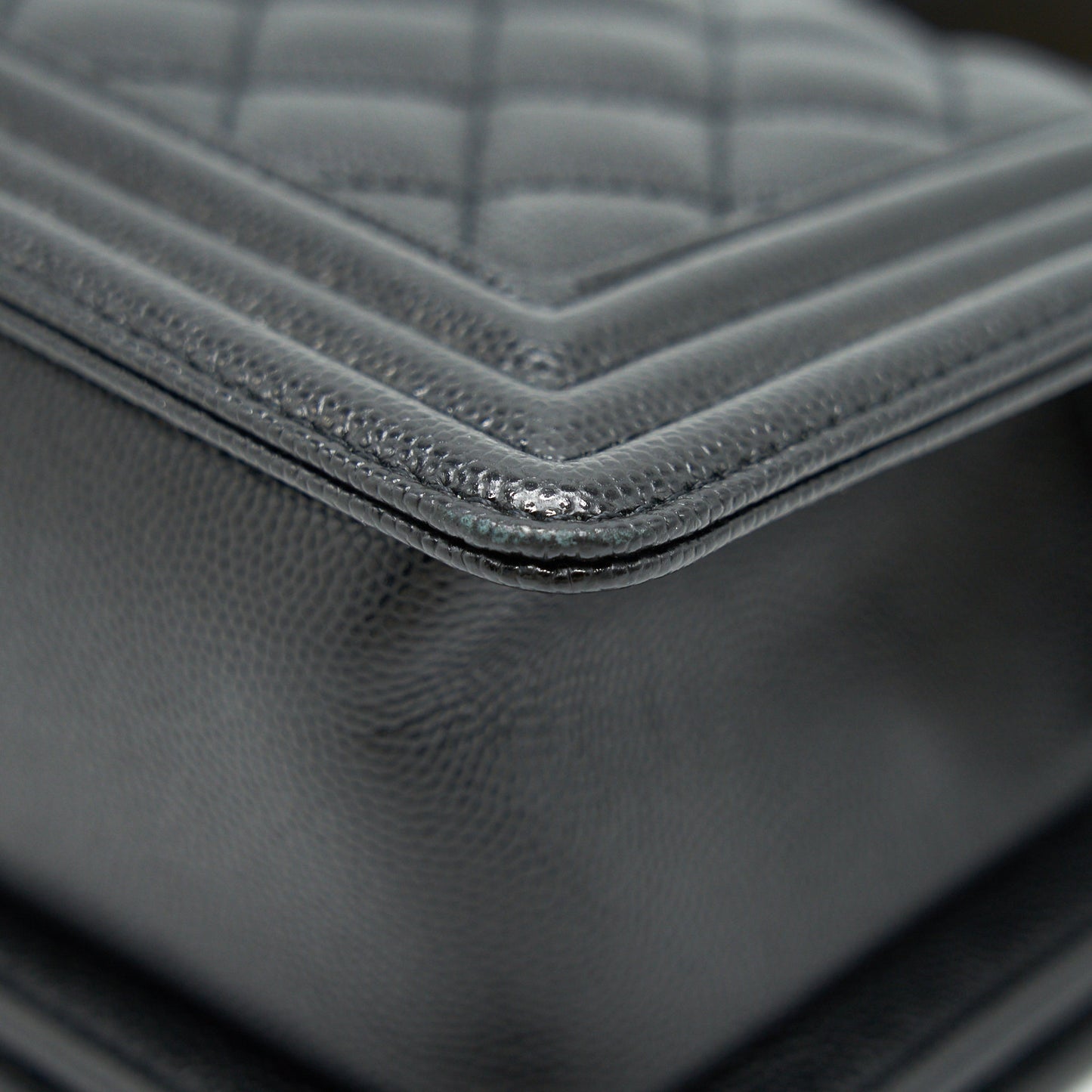CHANEL SMALL BOY BAG CAVIAR LEATHER GHW BLACK