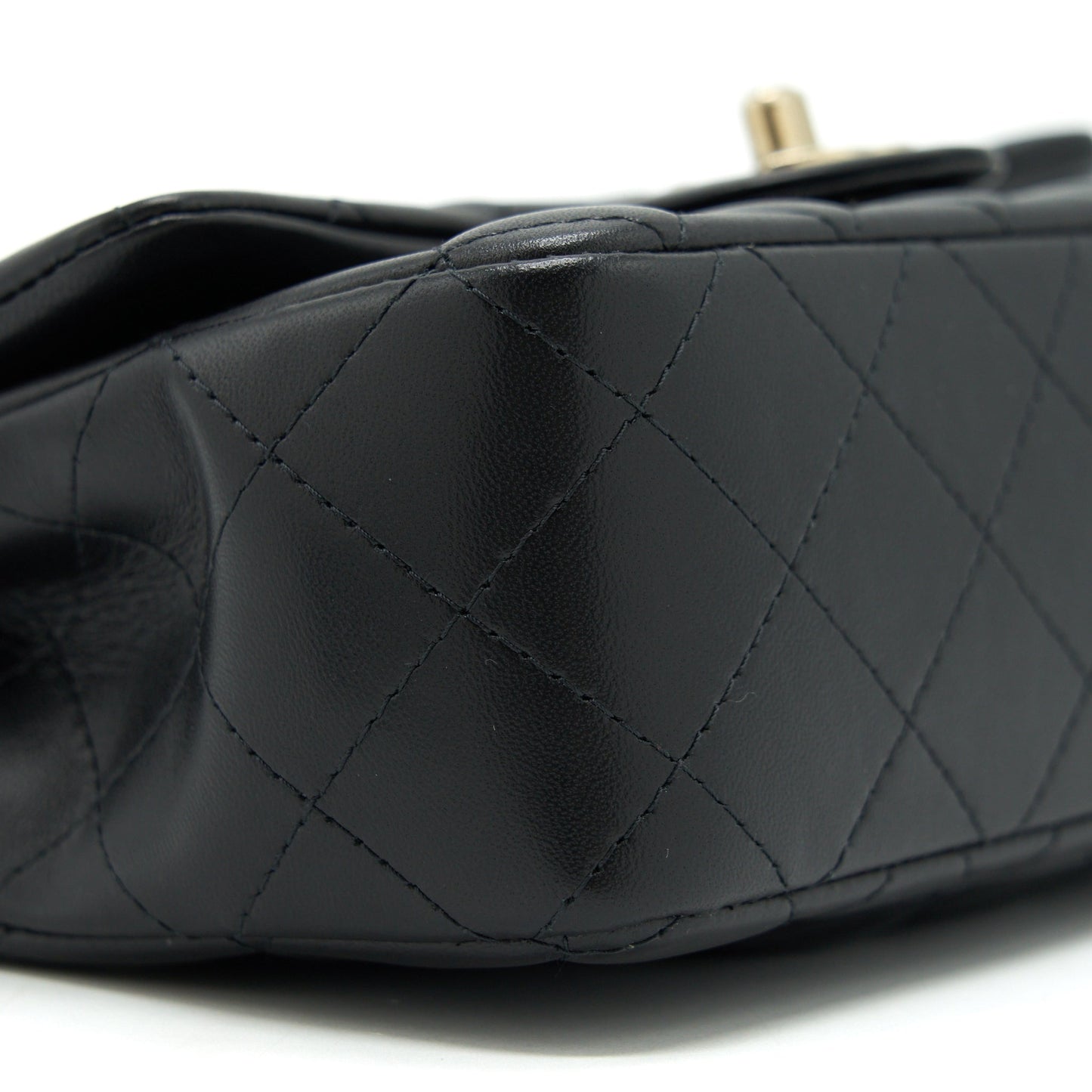 Chanel Mini Rectangular Flap Bag Lambskin Black LGHW(Microchip
