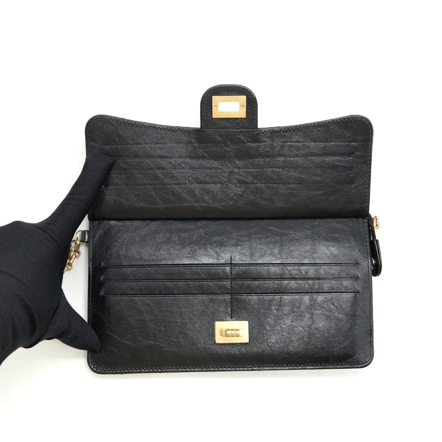 Chanel Reissue Zippy Pouch Quilted Calfskin Black Ruthenium GHW