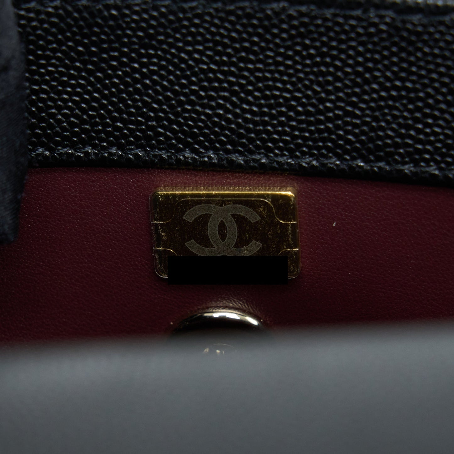 Chanel Small Coco Handle Caviar Black LGHW (Microchip)