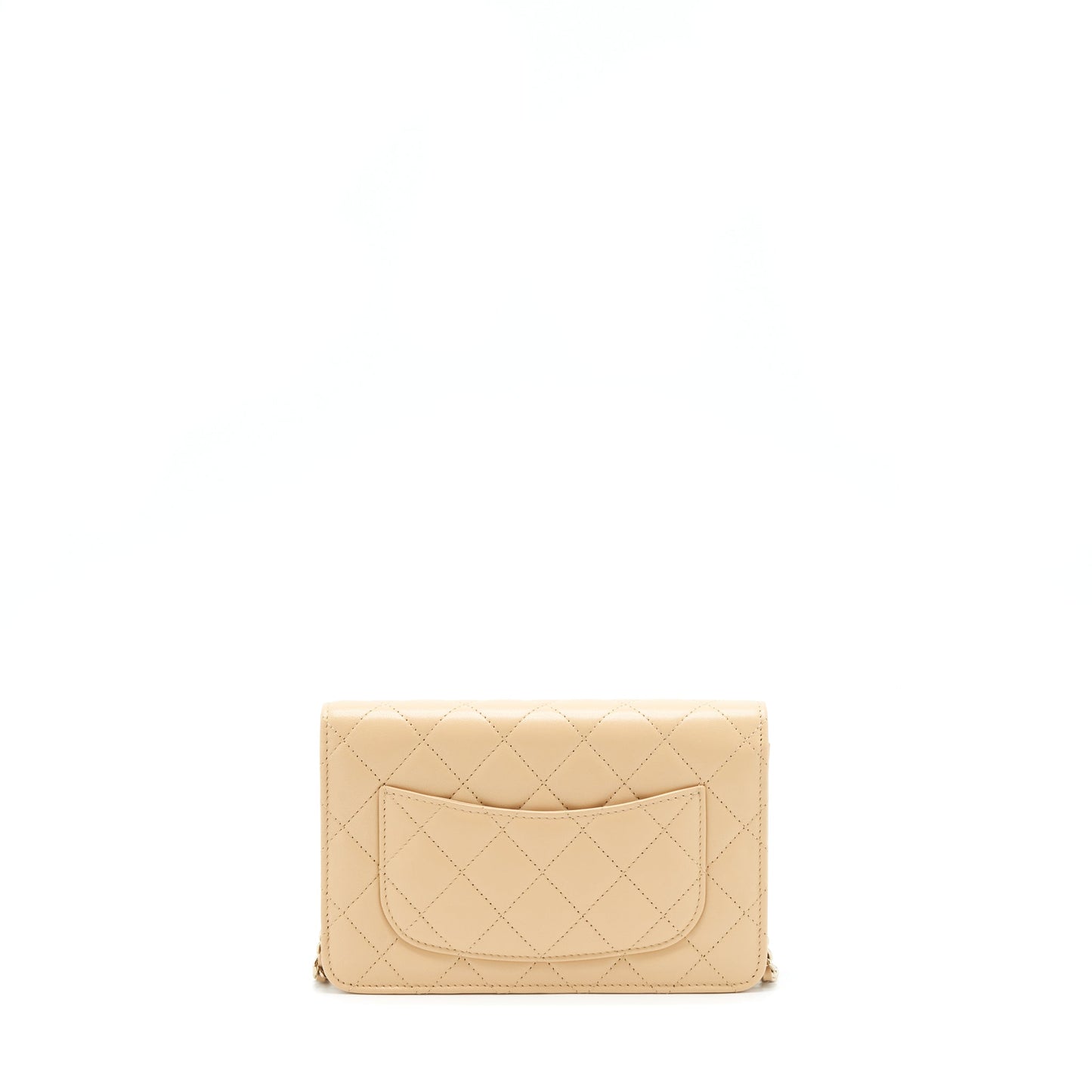 Chanel Classic Wallet On Chain Lambskin Beige LGHWMicrochip