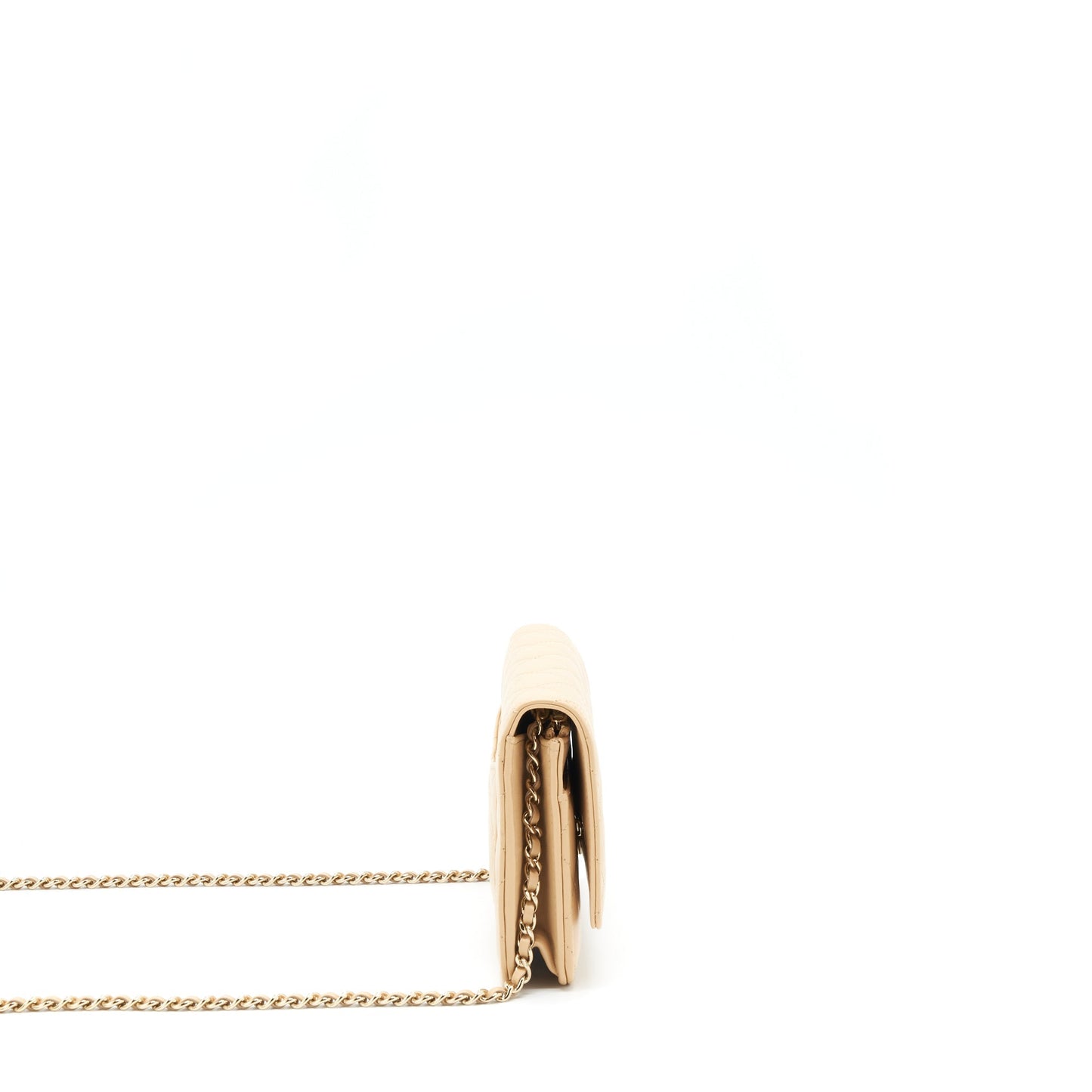 Chanel Classic Wallet On Chain Lambskin Beige LGHWMicrochip