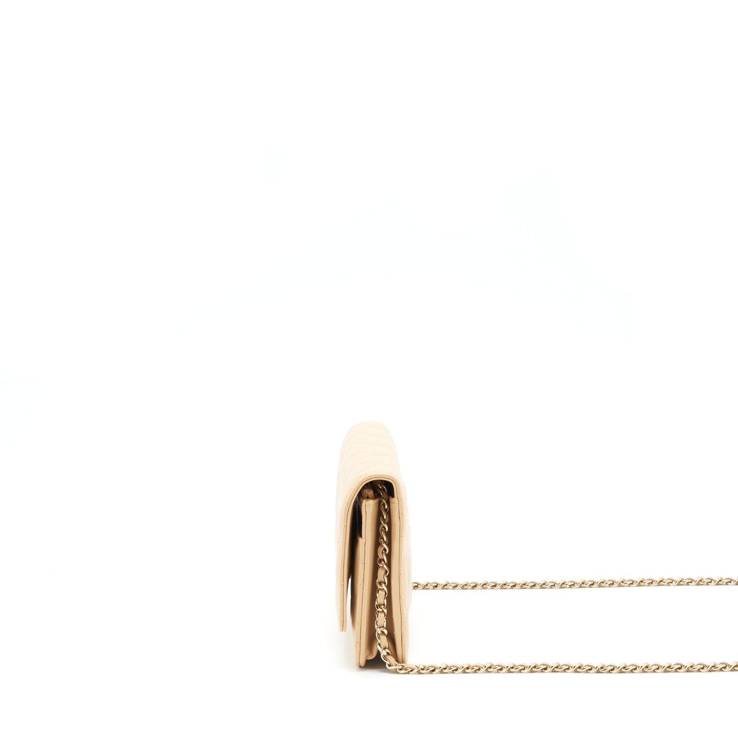 Chanel Classic Wallet On Chain Lambskin Beige LGHWMicrochip
