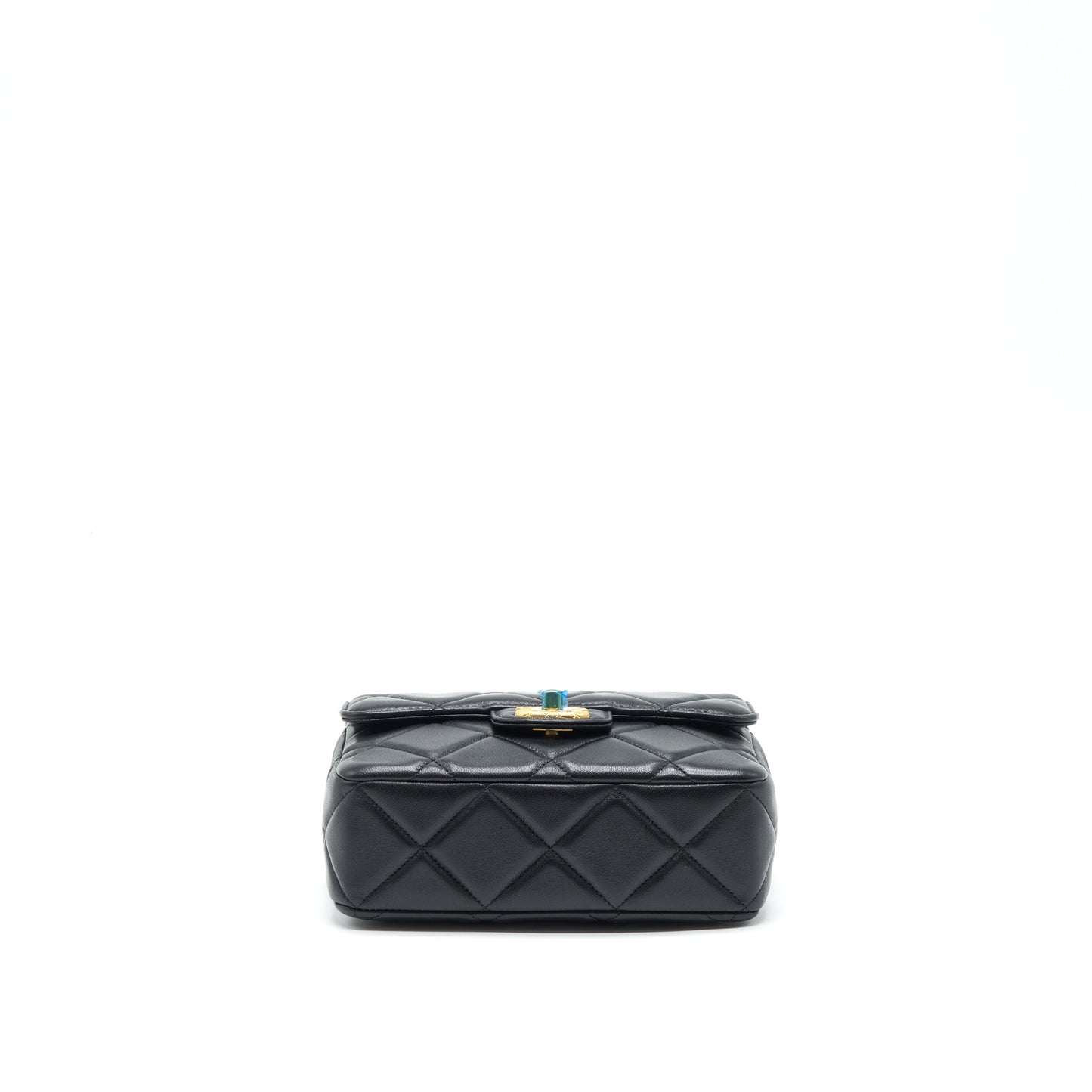 Chanel Quilted Medium Square Flap Bag Lambskin Black Brushed GHW (Microchip)