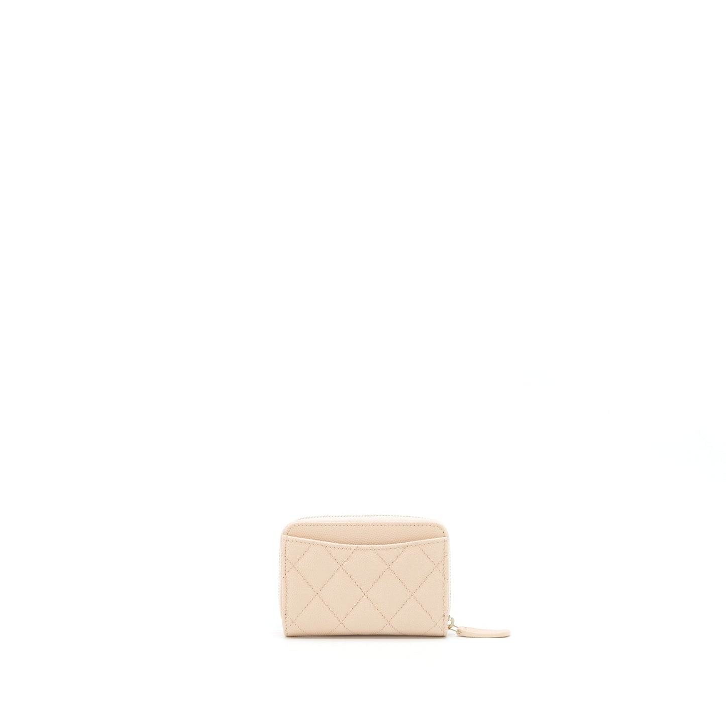 Chanel 22C Zippy Card Holder Caviar Light Beige LGHW