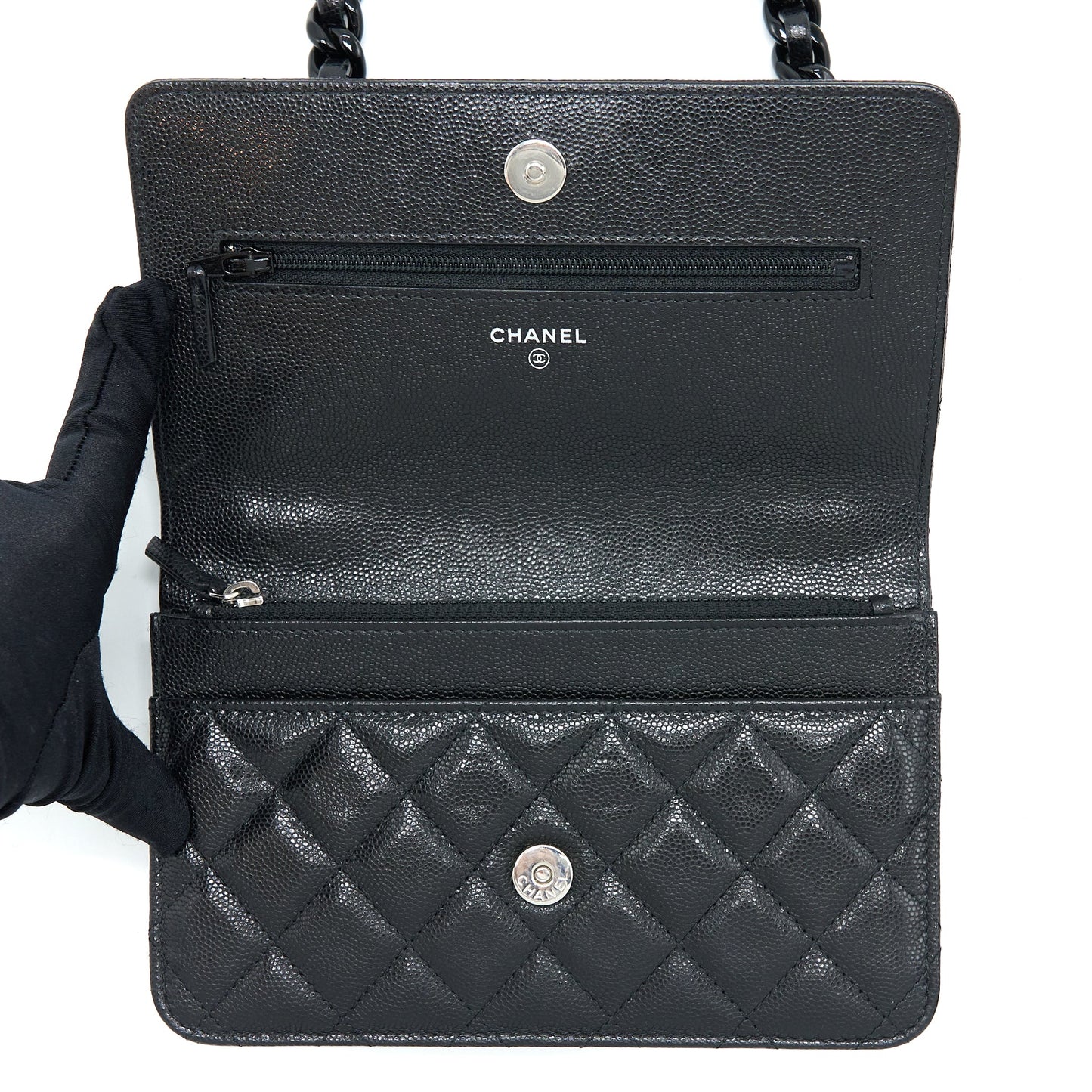 Chanel Quilted Wallet On Chain Caviar So Black