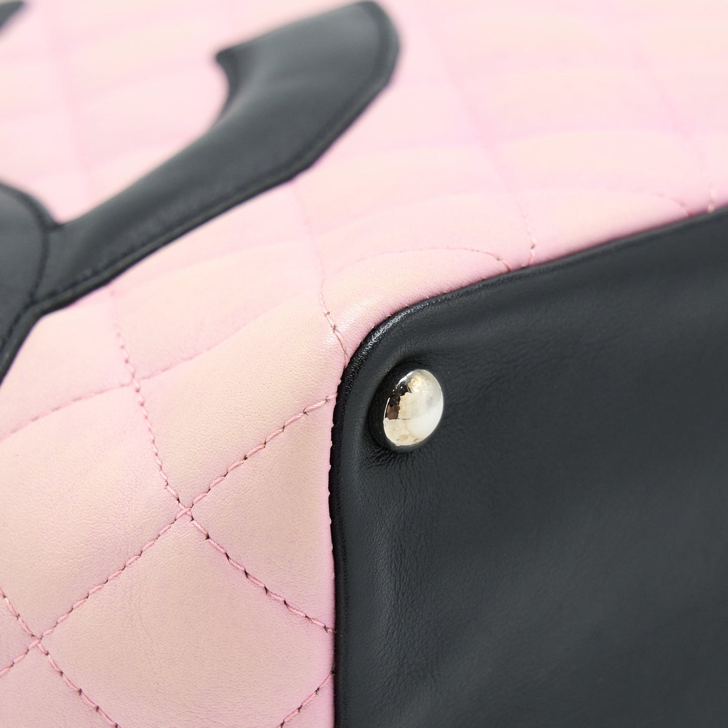 Chanel Vintage Camnon Tote Pink/Black SHW