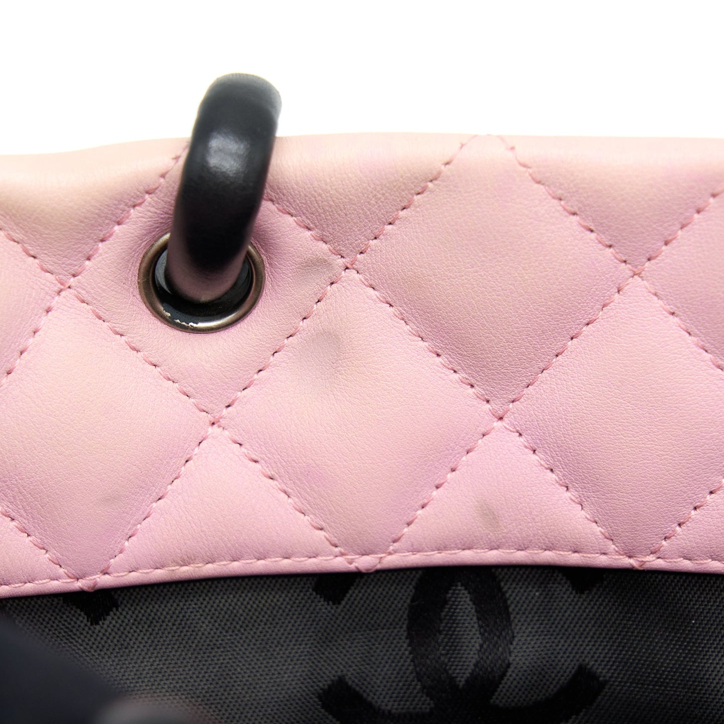 Chanel Vintage Camnon Tote Pink/Black SHW