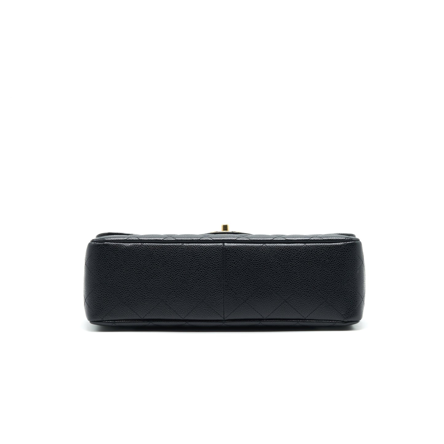 CHANEL CLASSIC JUMBO SINGLE FLAP BAG BLACK CAVIER GHW