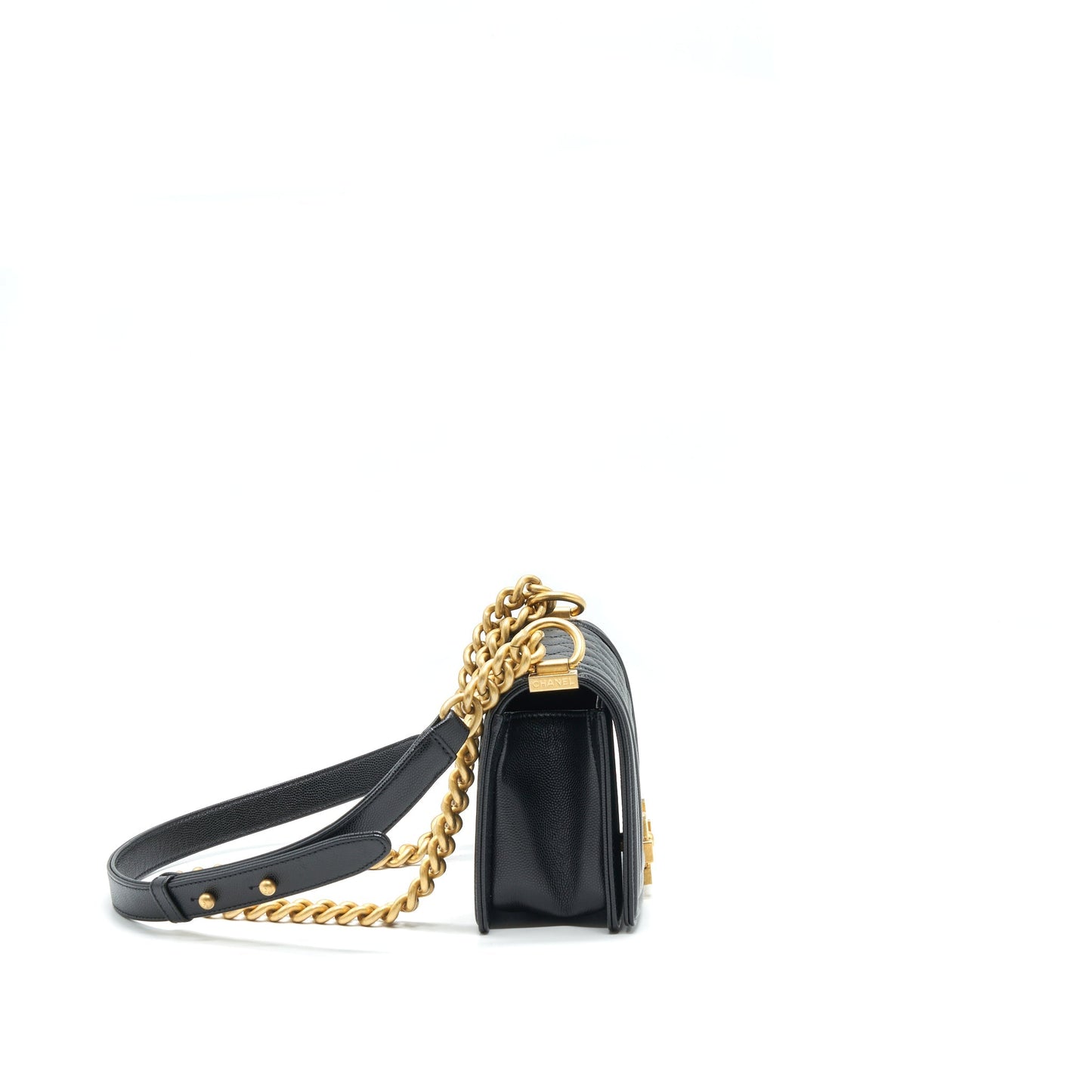 Chanel Small Boy Bag Caviar Black brushed GHW Year 2021 (microchip serial