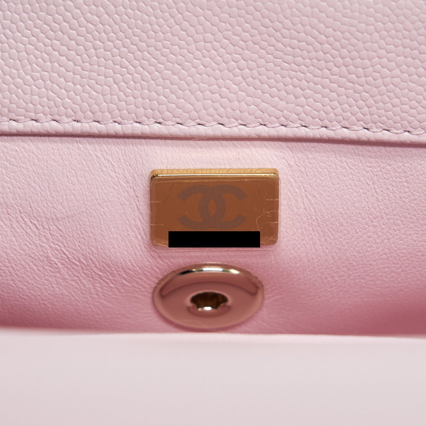 Chanel Small Coco Handle Caviar Light Pink NG750 LGHW(Microchip)