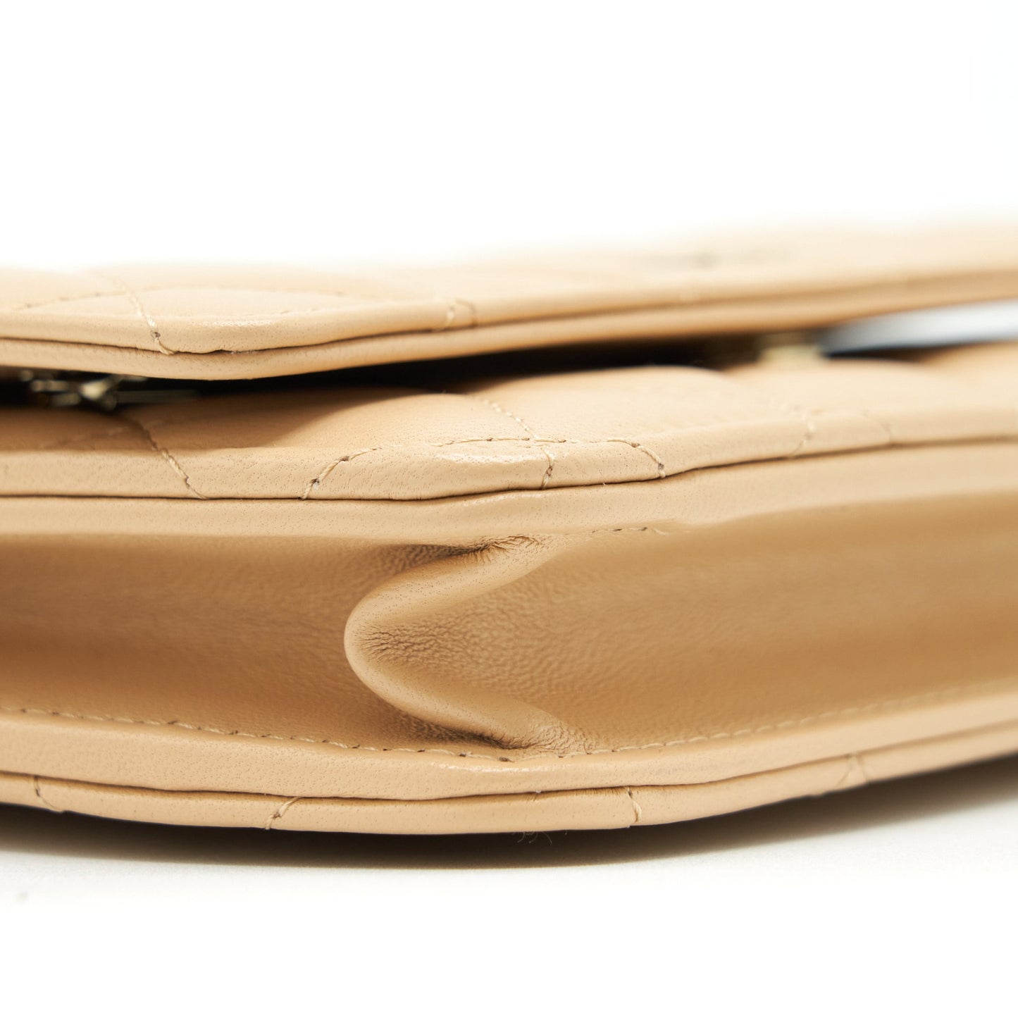 Chanel Classic Wallet On Chain Lambskin Beige LGHWMicrochip