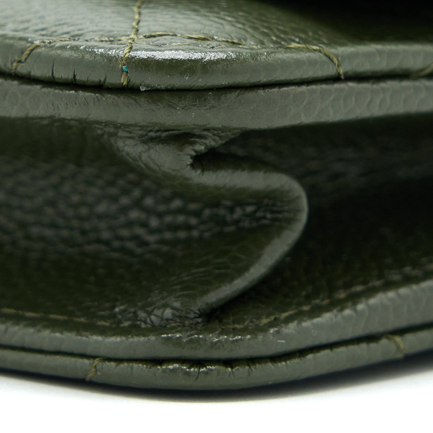 Chanel 22K Wallet On Chain Caviar Dark Green LGHW (Microchip)