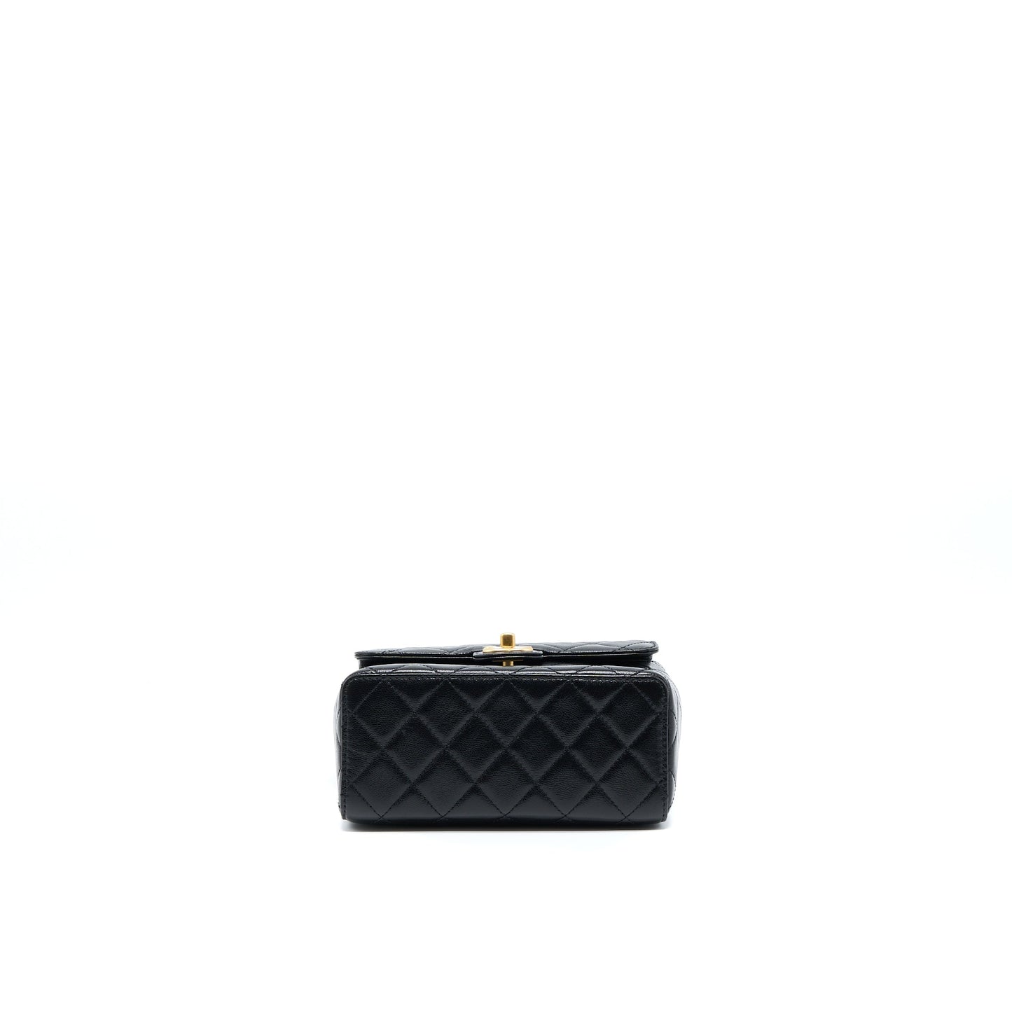Chanel 22K Retro Classic New Square Flap Bag Goatskin Black GHW (Microchip)