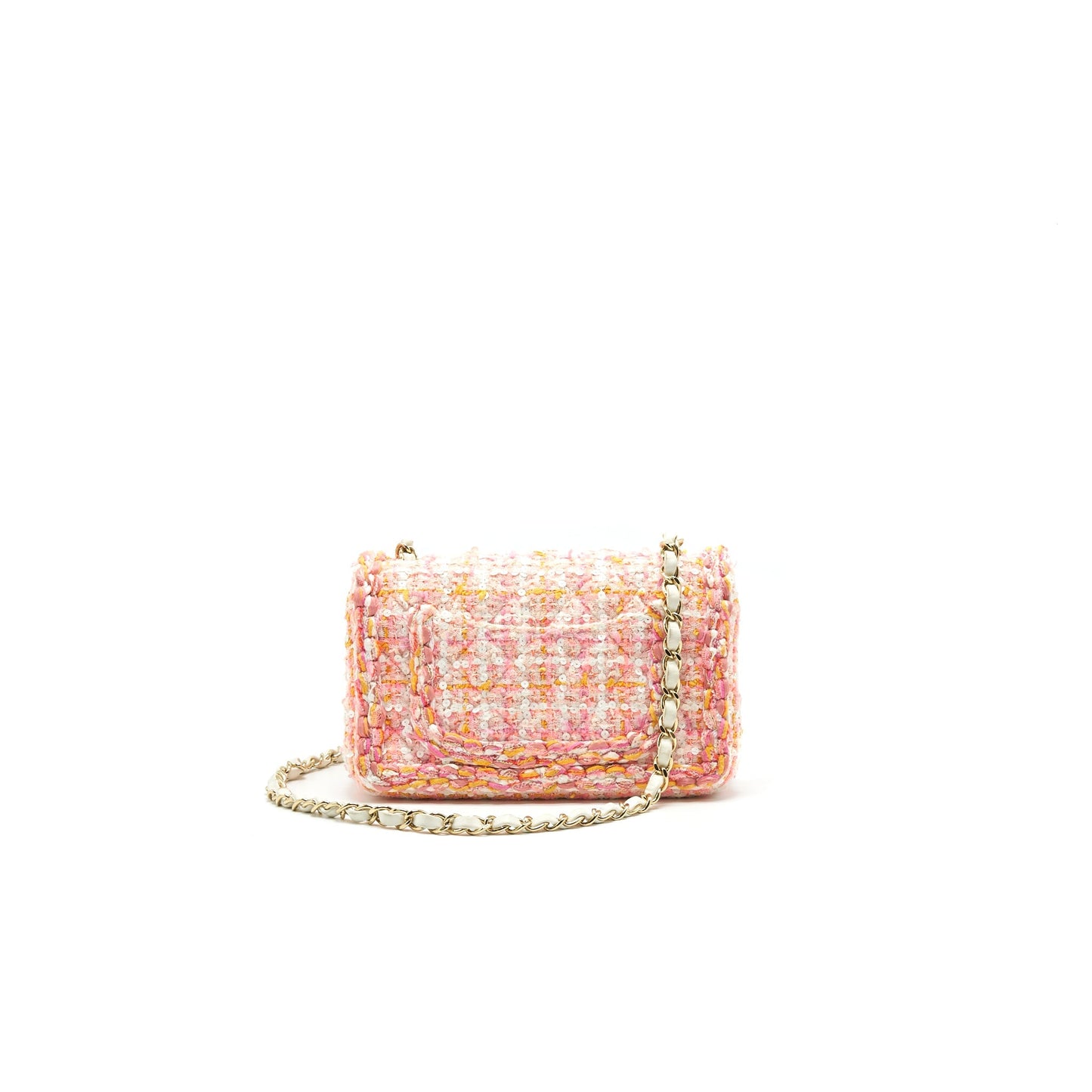 Chanel Tweeds and Fabric Mini Flap Bag Pink