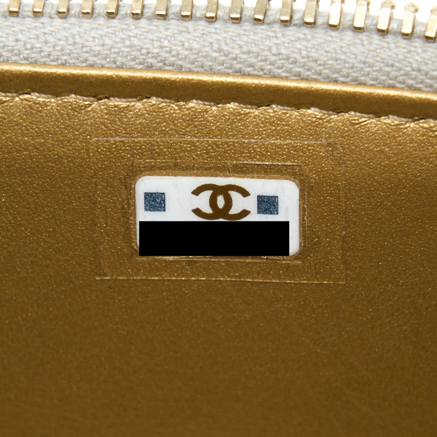 Chanel 22B Pearl Crush Long Vanity With Chain Lambskin Grey GHW