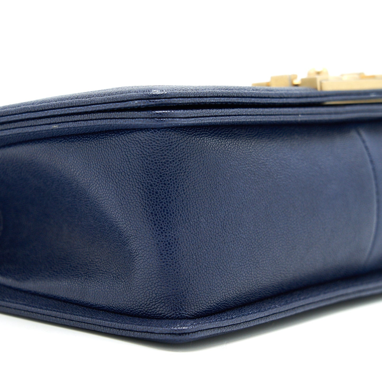 Chanel Boy Chanel Old Medium Caviar Navy with GHW