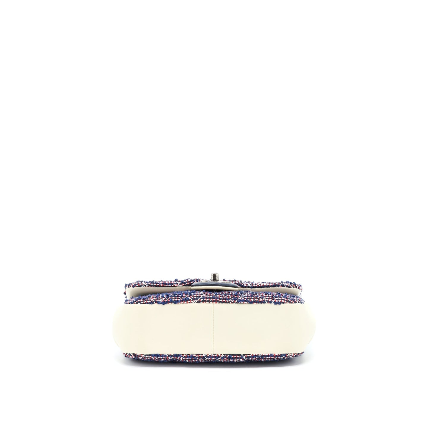 Chanel Seasonal Mini Rectangular Flap Bag Tweed Blue/ Red/ White Ruthenium Hardware