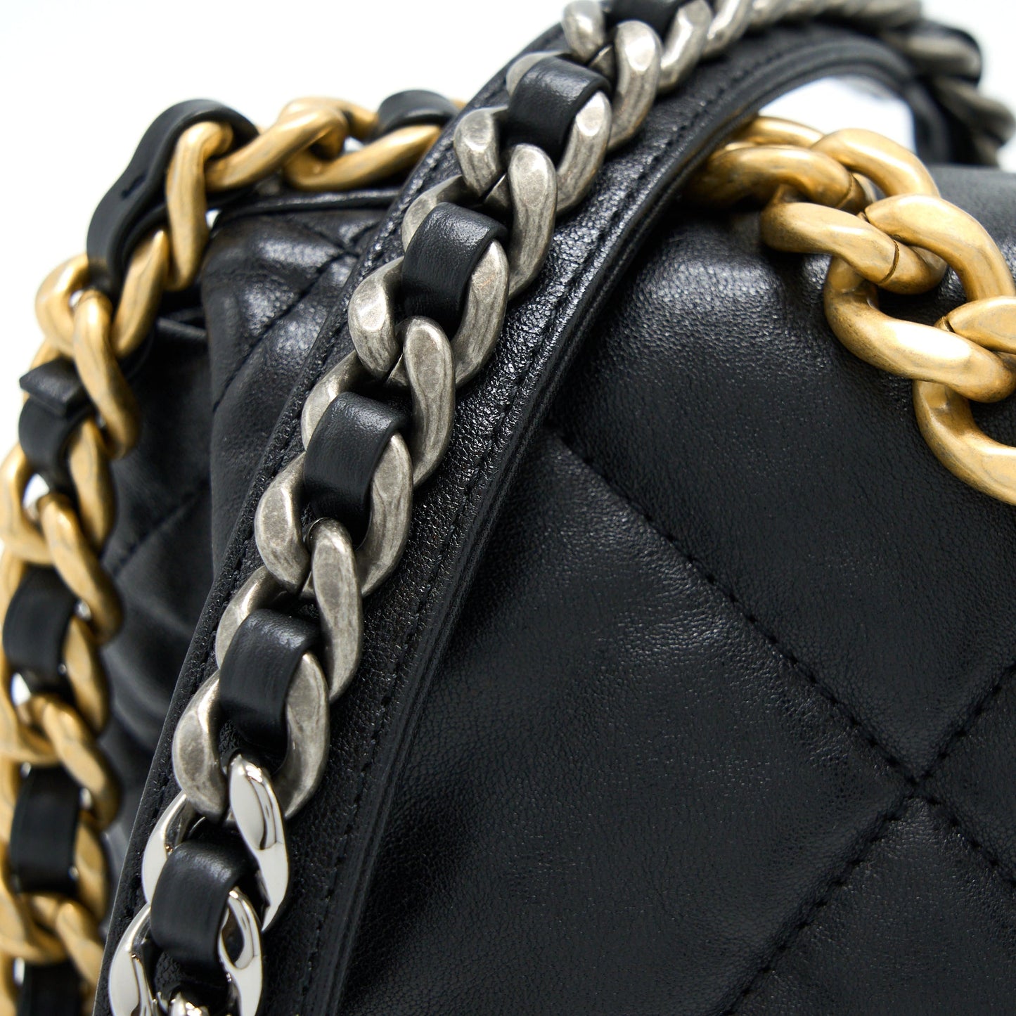Chanel Small 19 Bag Goatskin Black Multicolour Hardware