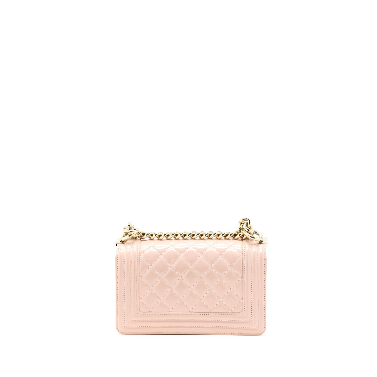 Chanel Small Boy Bag Patent Leather Light Pink LGHW