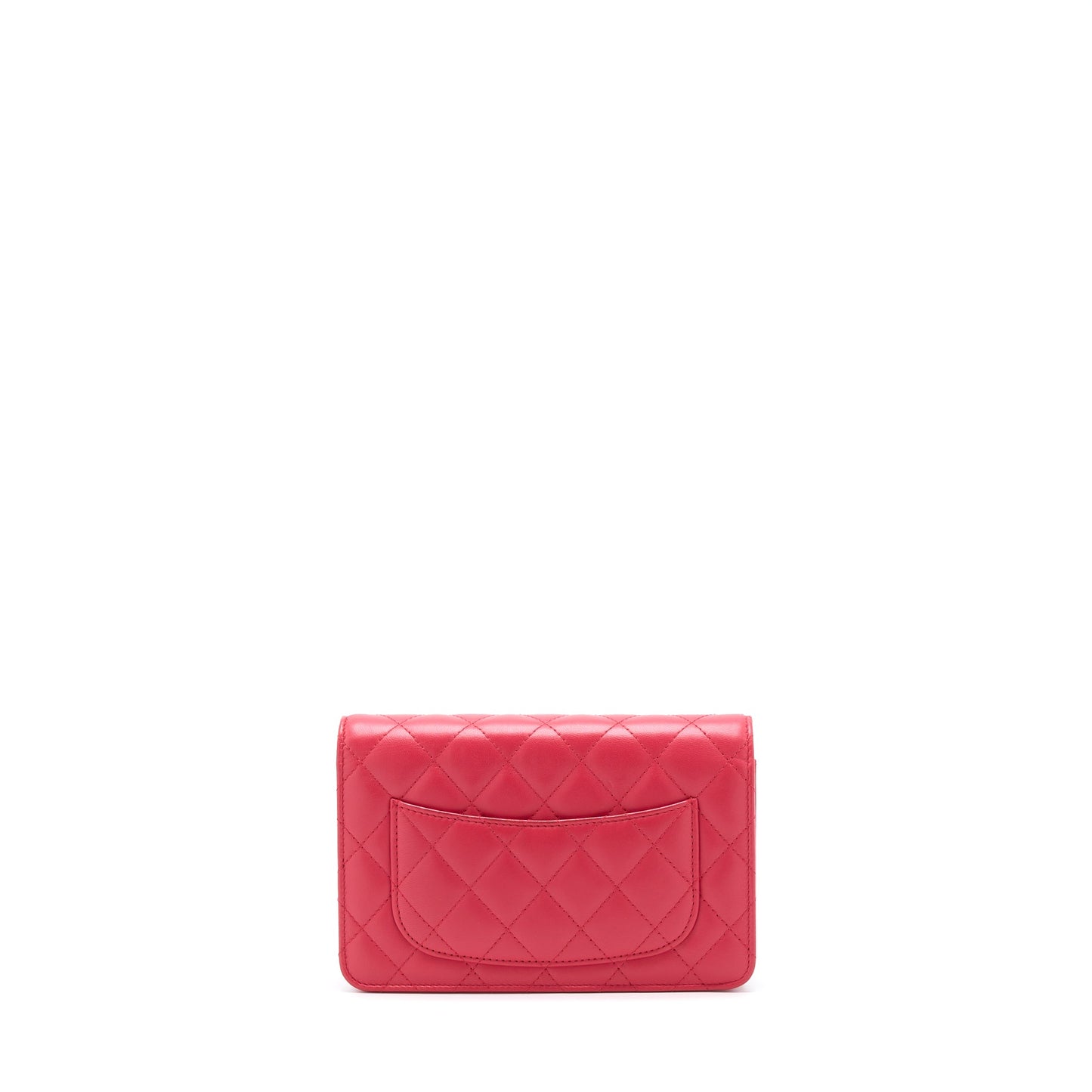 Chanel Classic Wallet On Chain Lambskin Red GHW
