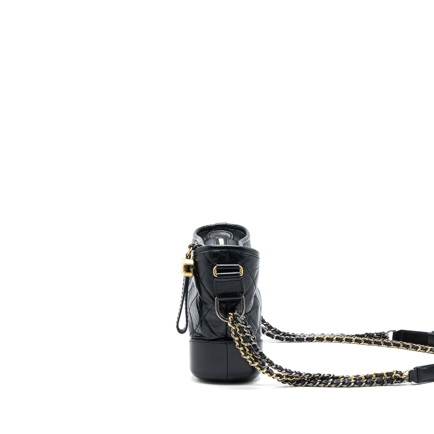 Chanel Small Gabrielle Hobo Bag Calfskin Black Multicolour Hardware