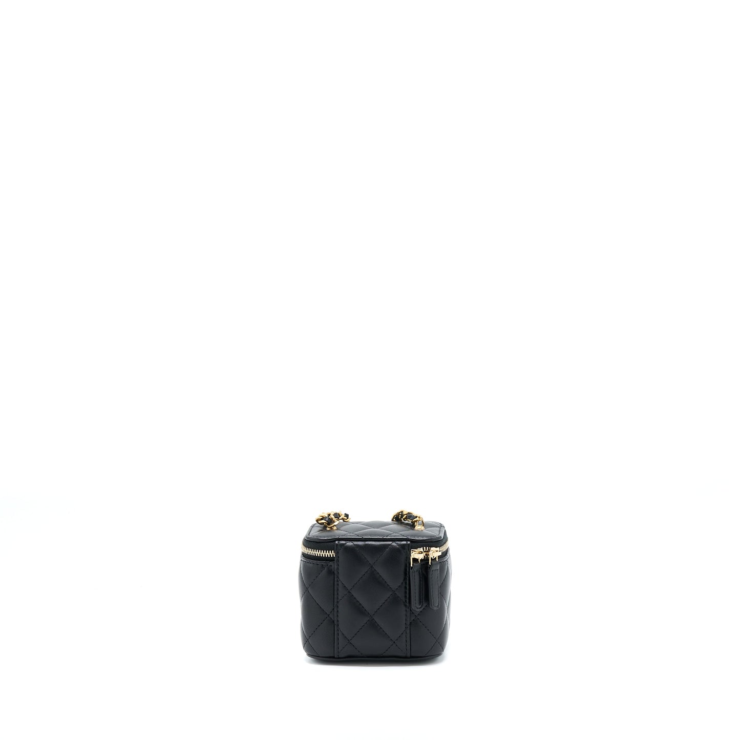 Chanel 22S Pearl Crush Mini Vanity With Chain Lambskin Black GHW