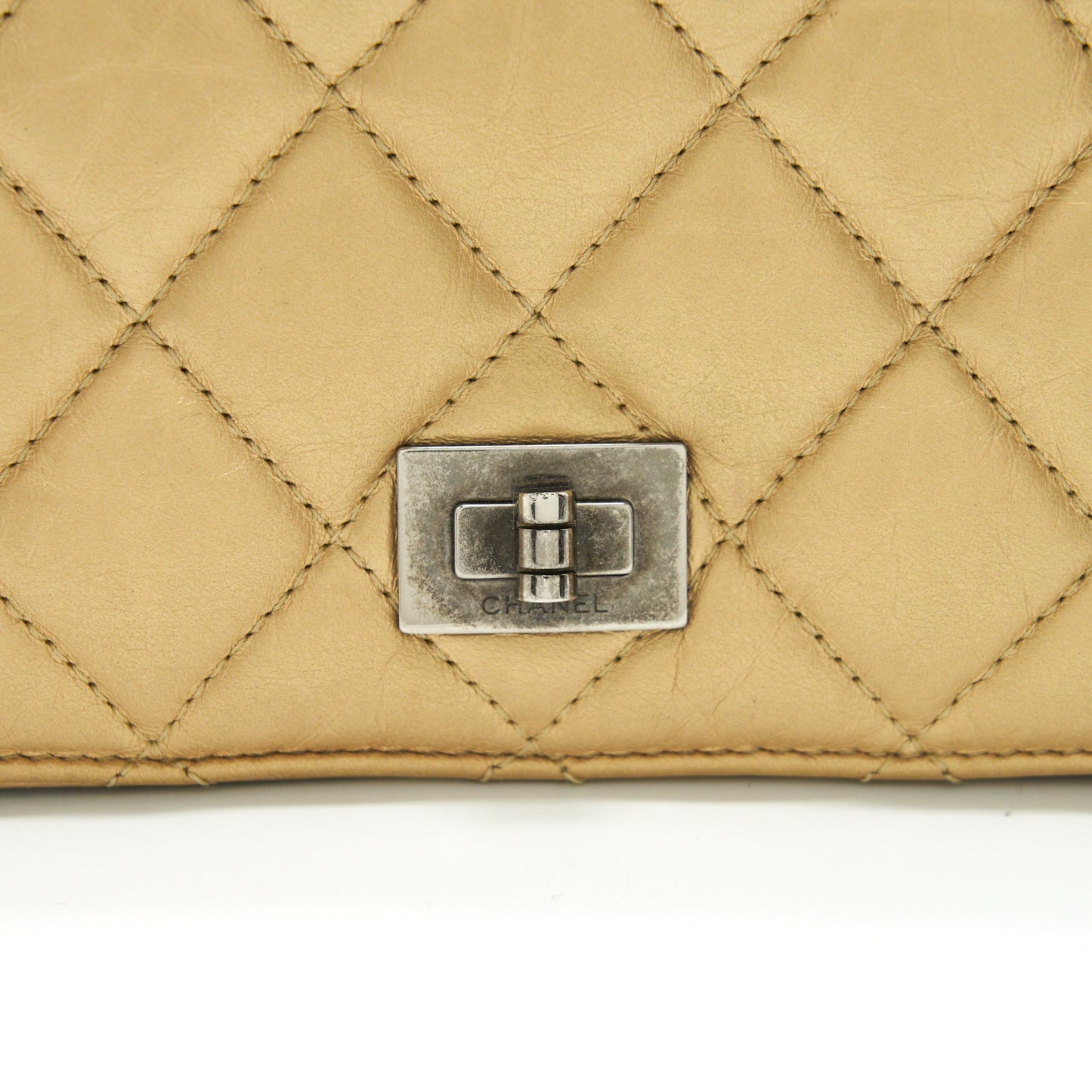 Chanel Quilted 2.55 Wallet Calfskin Gold Ruthenium Sliver Hardware