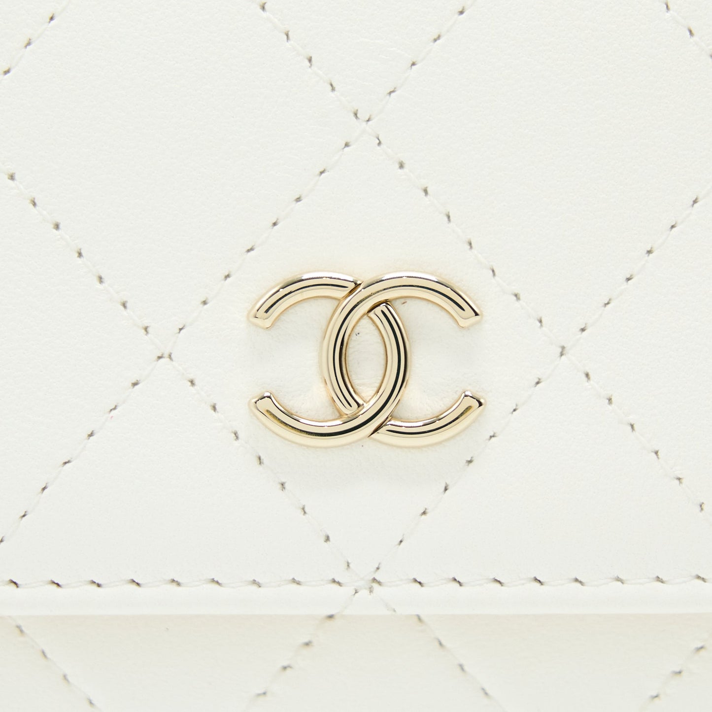 Chanel Rectangular Mini Flap Phone Case Bag Quilted Lambskin White LGHW (Microchip)