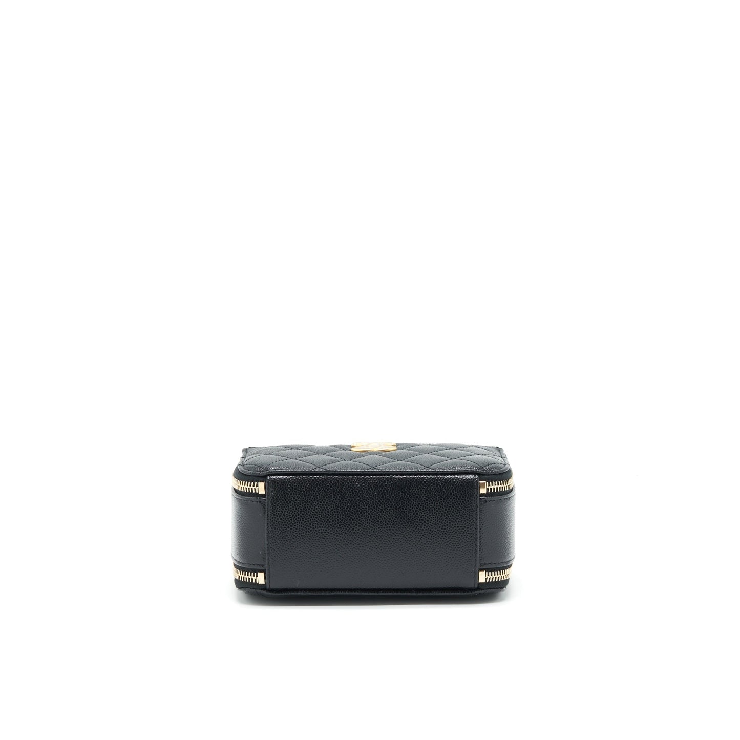Chanel 22S Letter Top Handle Small Vanity Case Caviar Black Brushed GHW (Microchip)