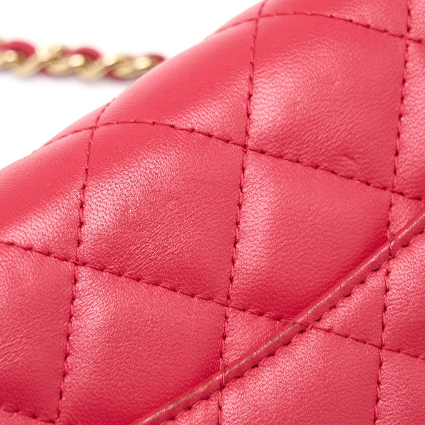 Chanel Classic Wallet On Chain Lambskin Red GHW