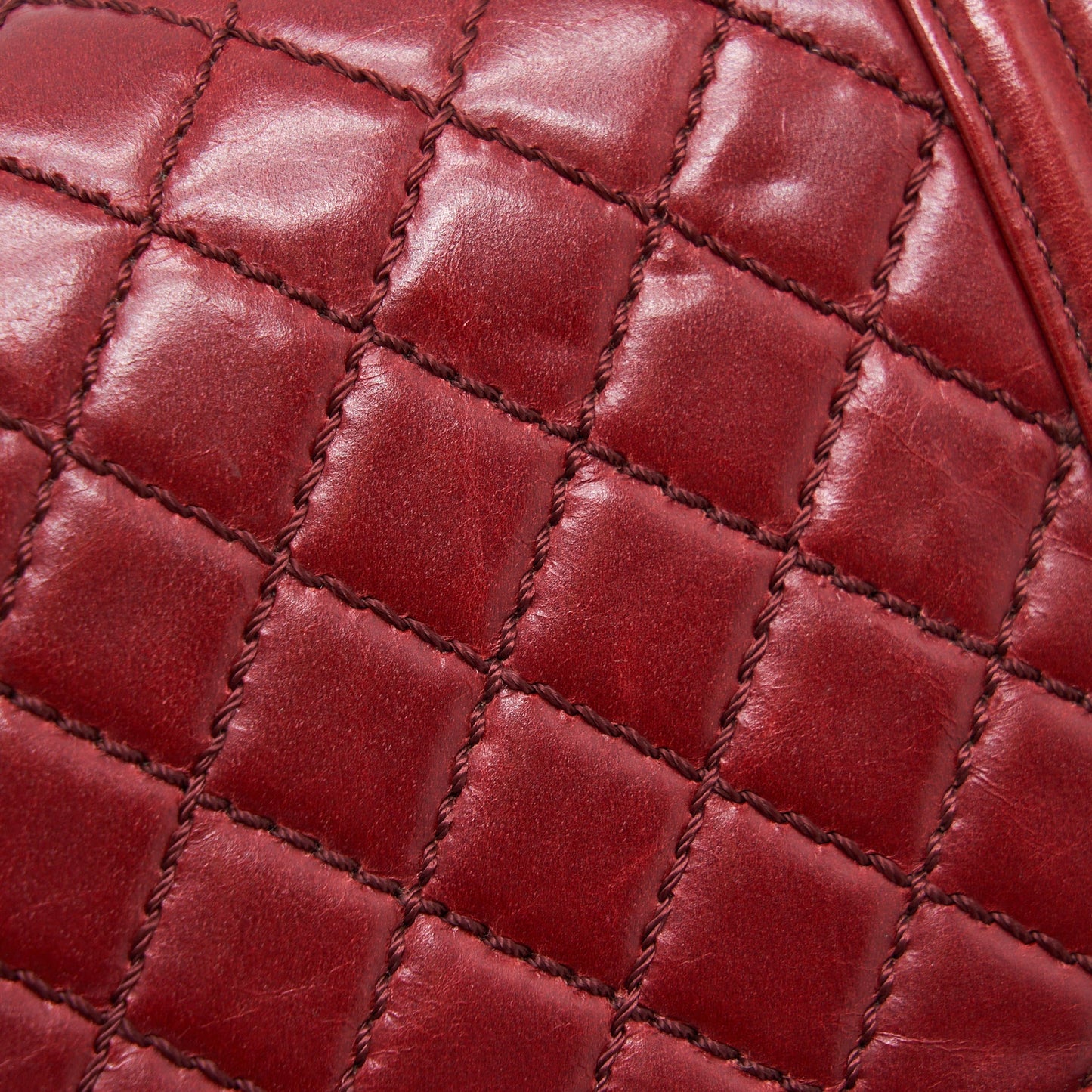 Chanel Medium Boy Bag Aged Calfskin Red With Ruthenium GHW