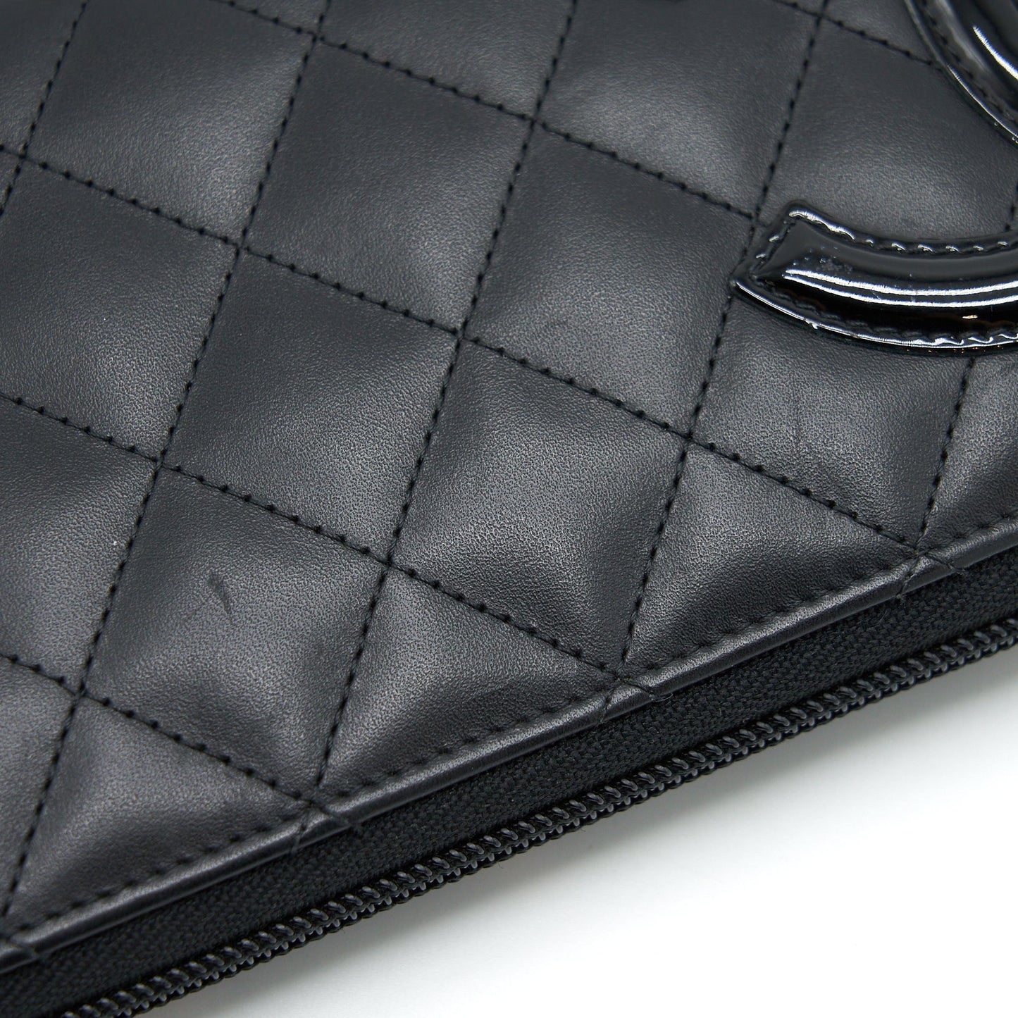 Chanel Cambon Long Zipper Wallet Calfskin Black/Pink SHW